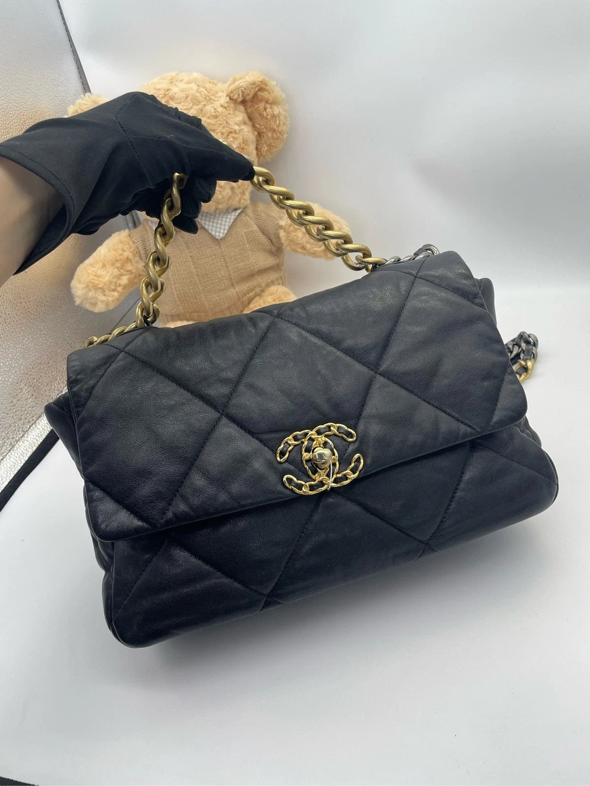 CHANEL 19Bag Medium Leather Shoulder Bag for Women