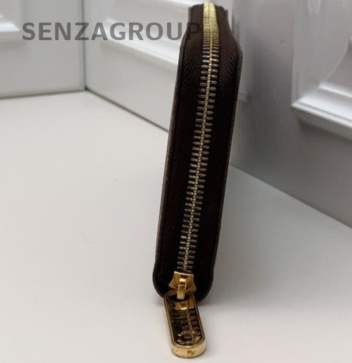 Louis Vuitton Damier Ebene Long Wallet Clutch Handbag Brown
