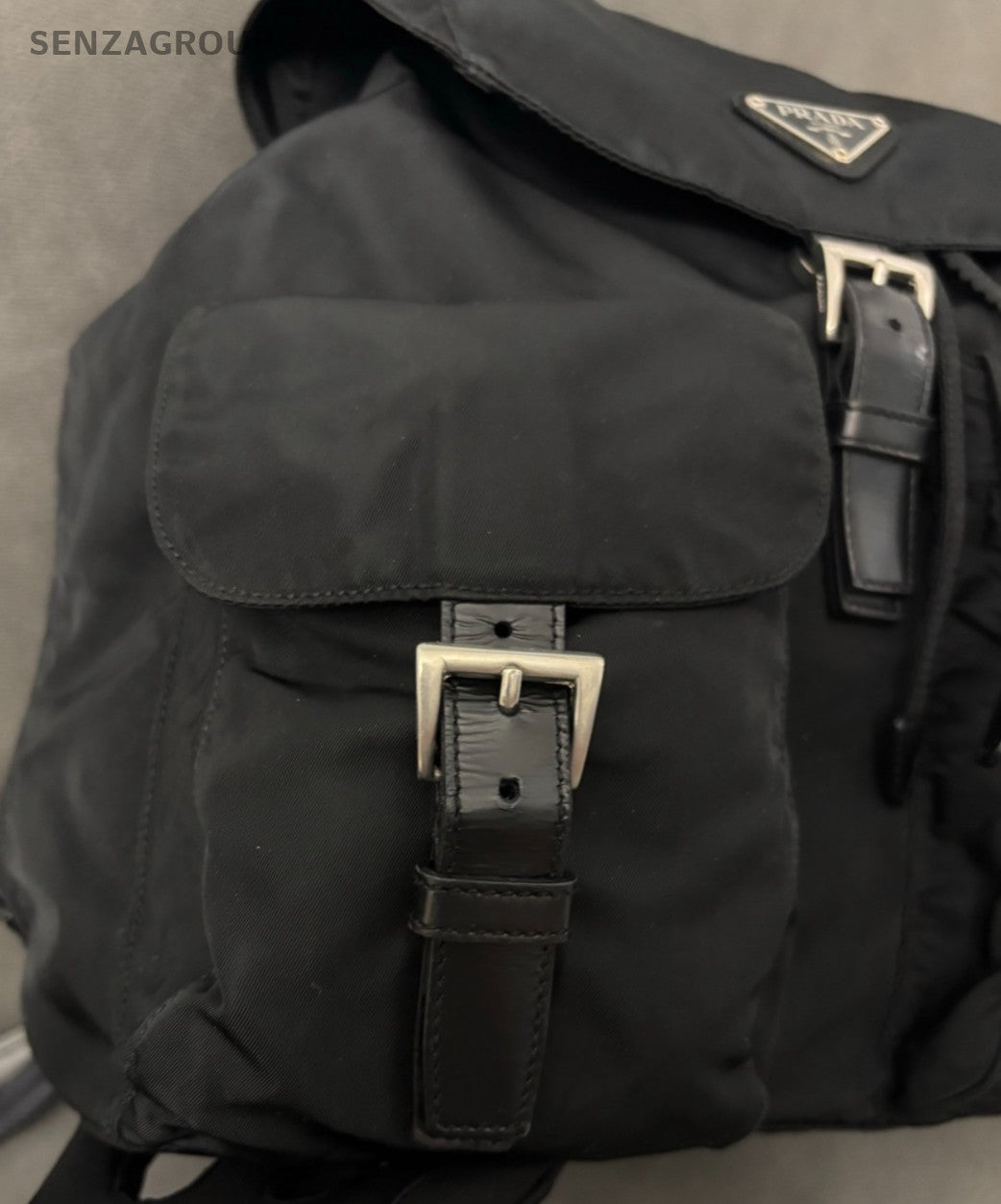 Prada GM Backpack Black Silver Unisex Adults Classic