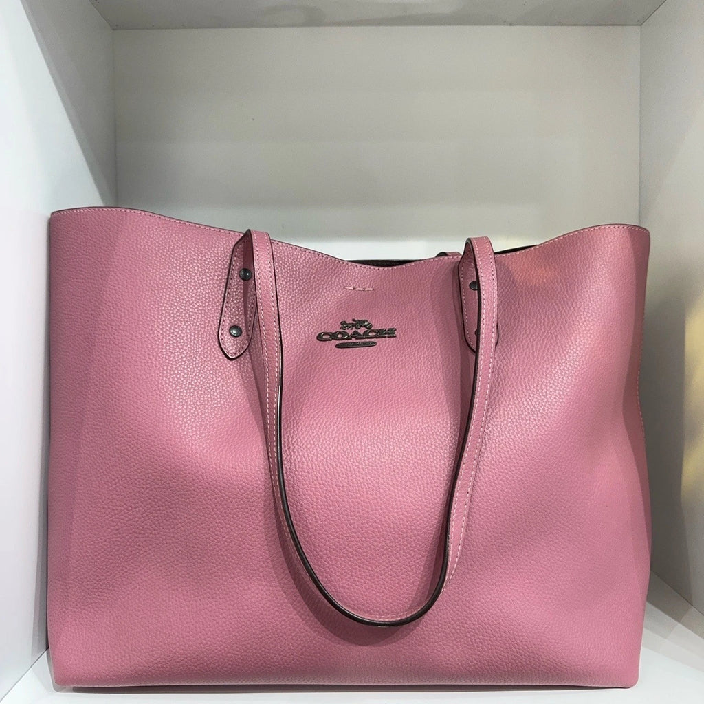 Coach Pink Leather Large Tote Shoulder Handbag for Women