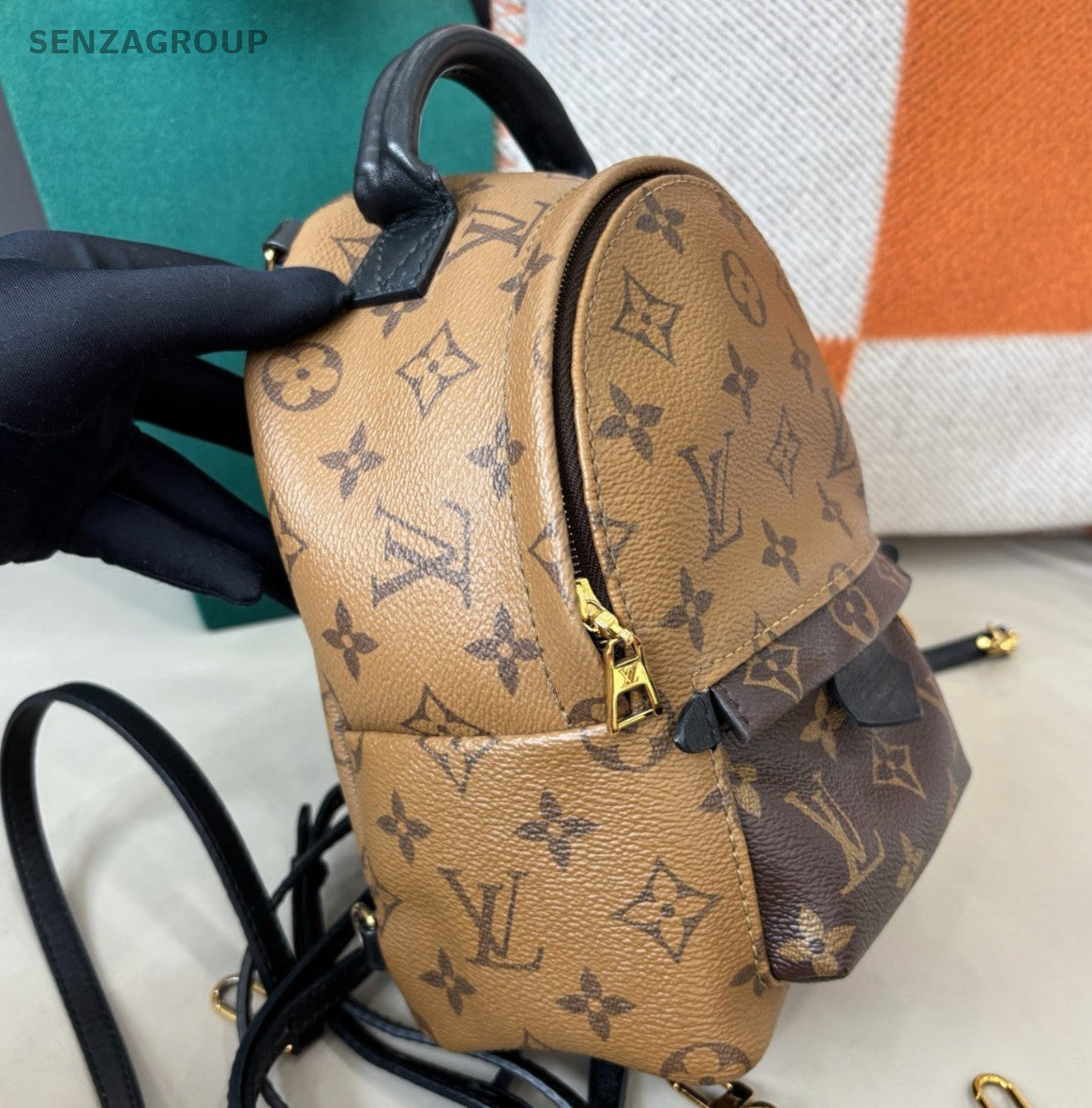 Louis Vuitton Monogram Mini Backpack Brown Gold Unisex Adults Classic