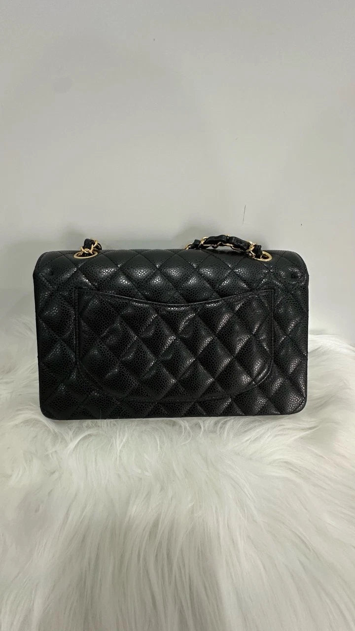 Pre-owned CHANEL Black Gold Mini CF Shoulder Bag For Women