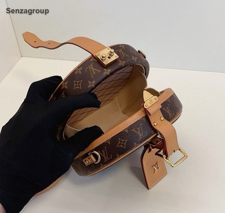 Louis Vuitton Petite Boite Chapeau Monogram Top Handle Crossbody Brown Women