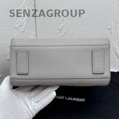 YSL Saint Laurent Sac De Jour Mini Bag Grey Silver Leather Women's