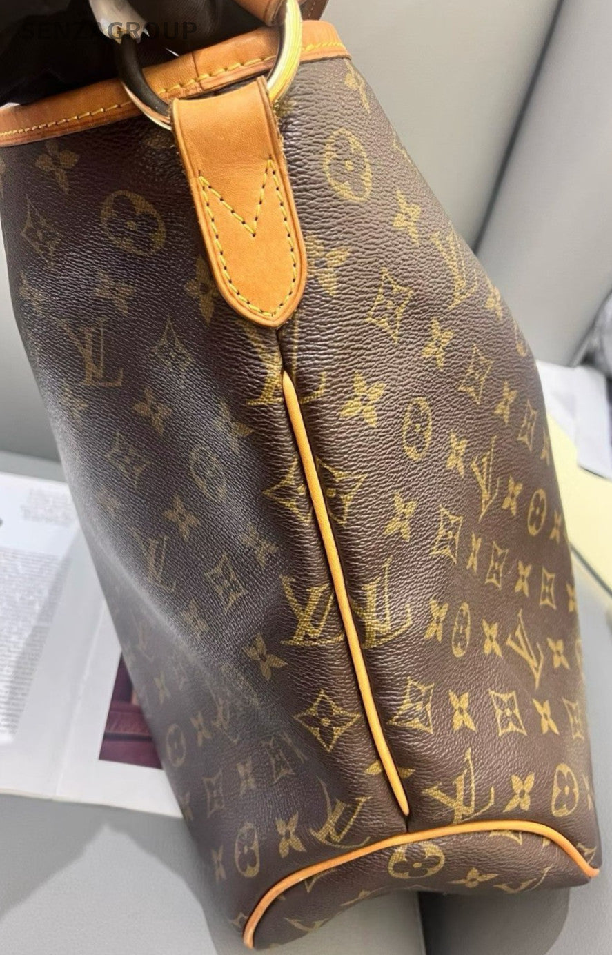 Louis Vuitton Delightful MM Monogram Shoulder Bag Brown Gold Women Classic