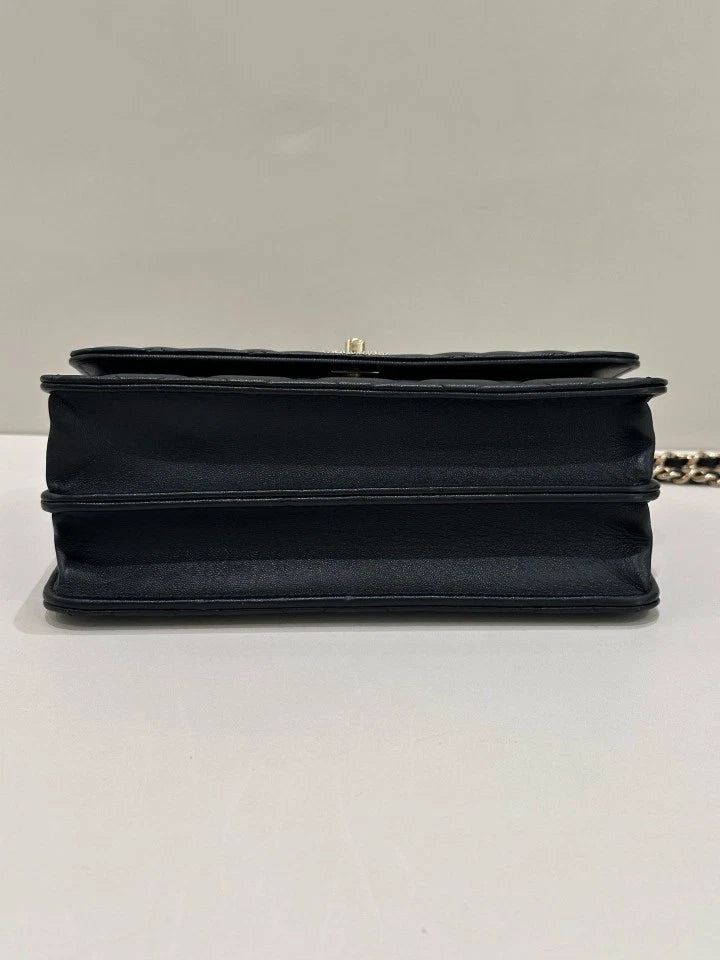 CHANEL Women's Leather Top Handle WOC Crossbody Bag