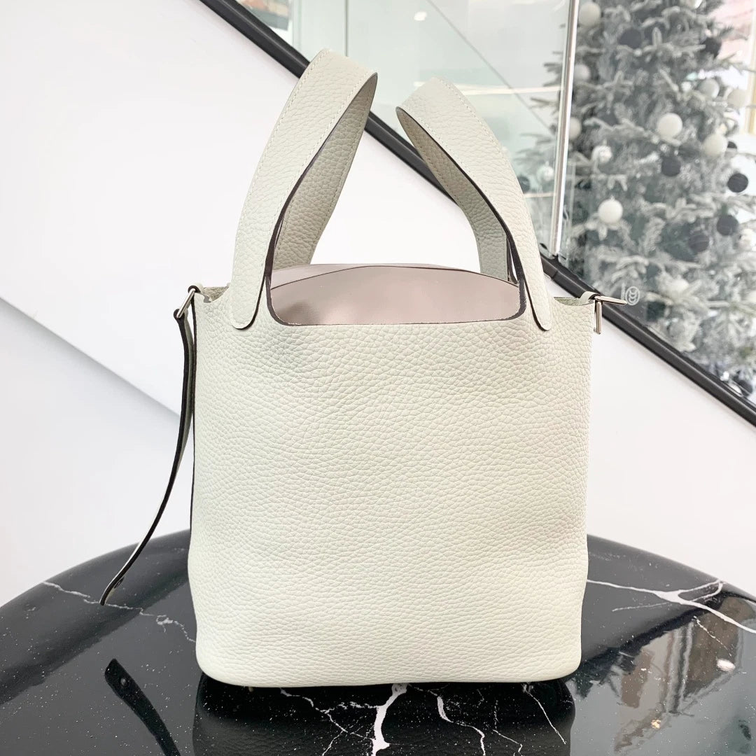 Hermes Picotin 18 Bucket Top Handle Bag Gray Women Classic S