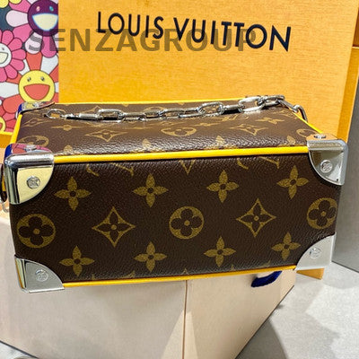 Louis Vuitton Monogram Soft Trunk Bag Brown Silver Chain Women's Crossbody