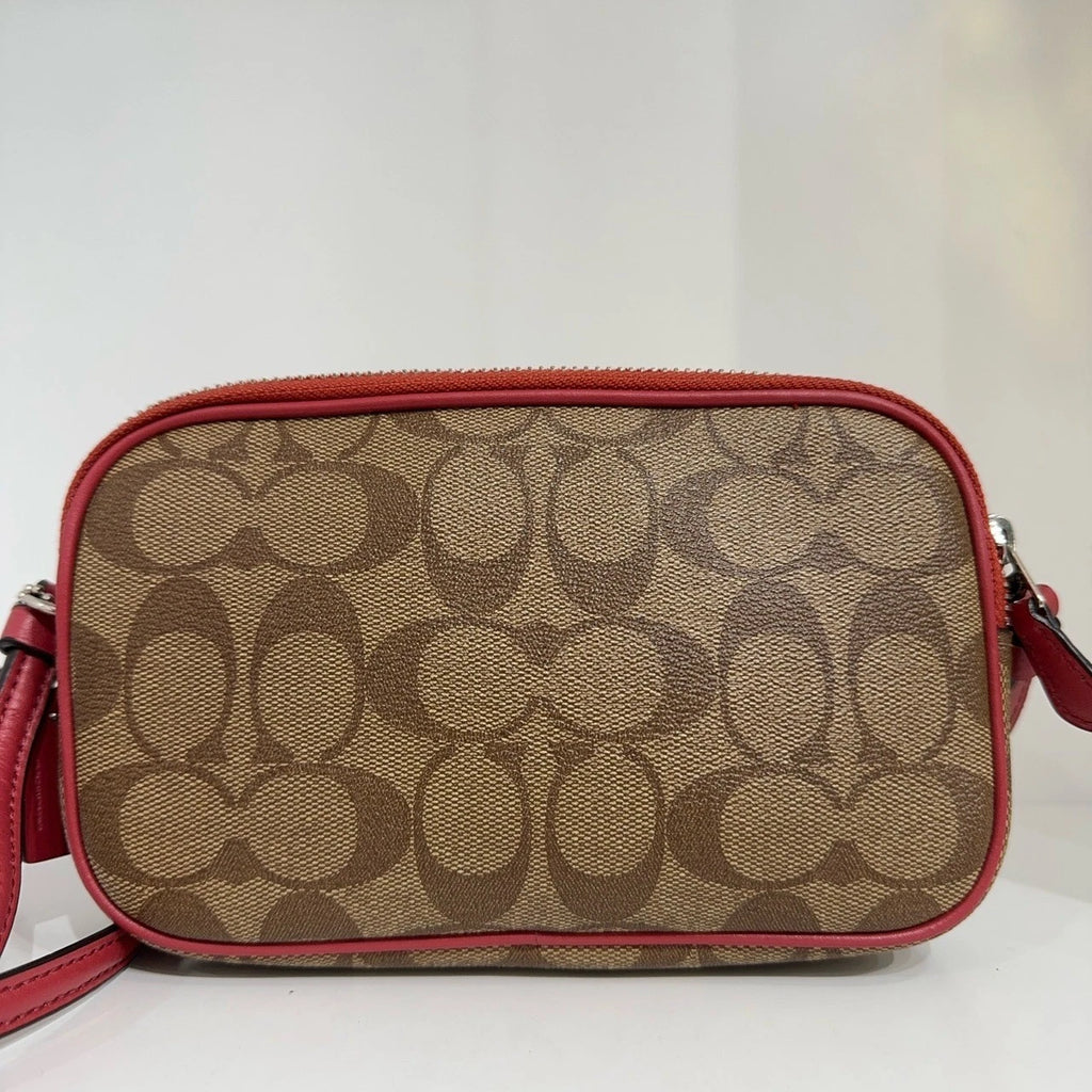 Coach Canvas x Pac-Man Monogram Crossbody Camera Bag Brown Red