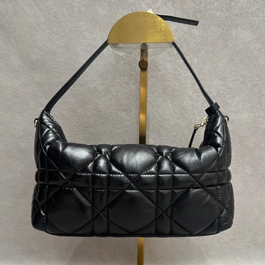 Christian Dior Travel Nomad Calfskin Black Gold Hardware Handbag Shoulder Bag