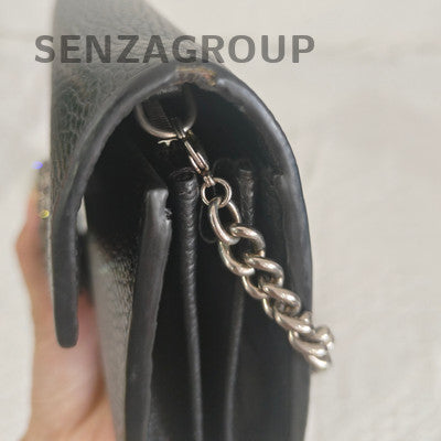 Gucci Black Silver Chain Shoulder Crossbody Bag Women Classic Fashion