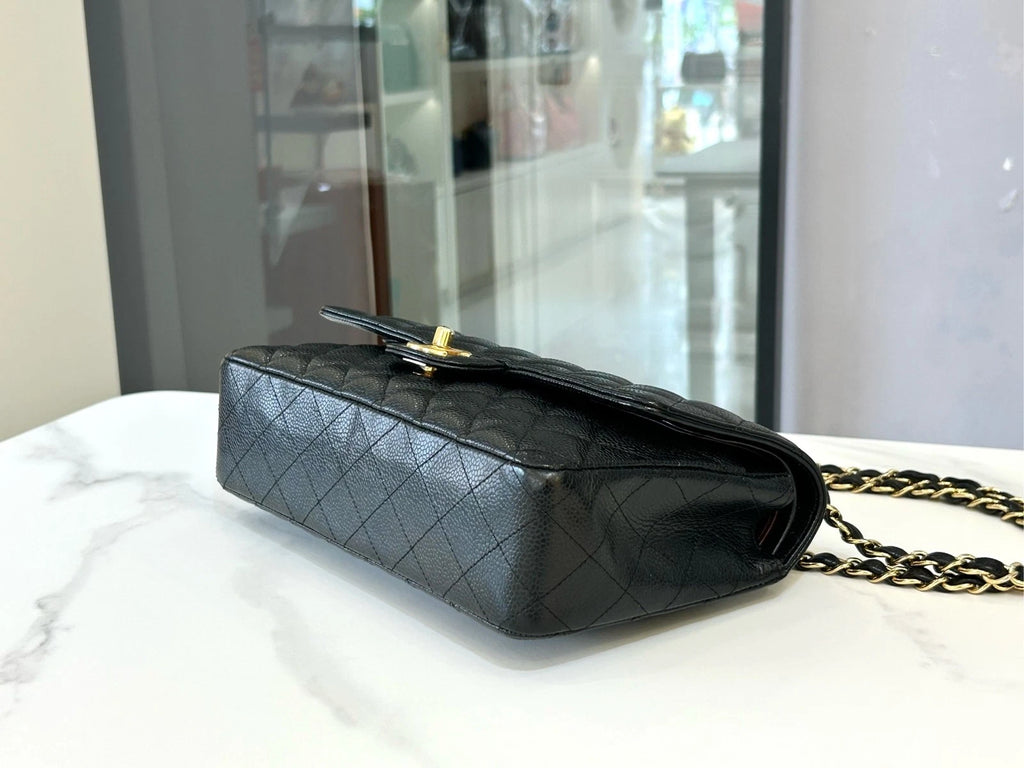 CHANEL Black Leather Medium CF Shoulder Bag For Women