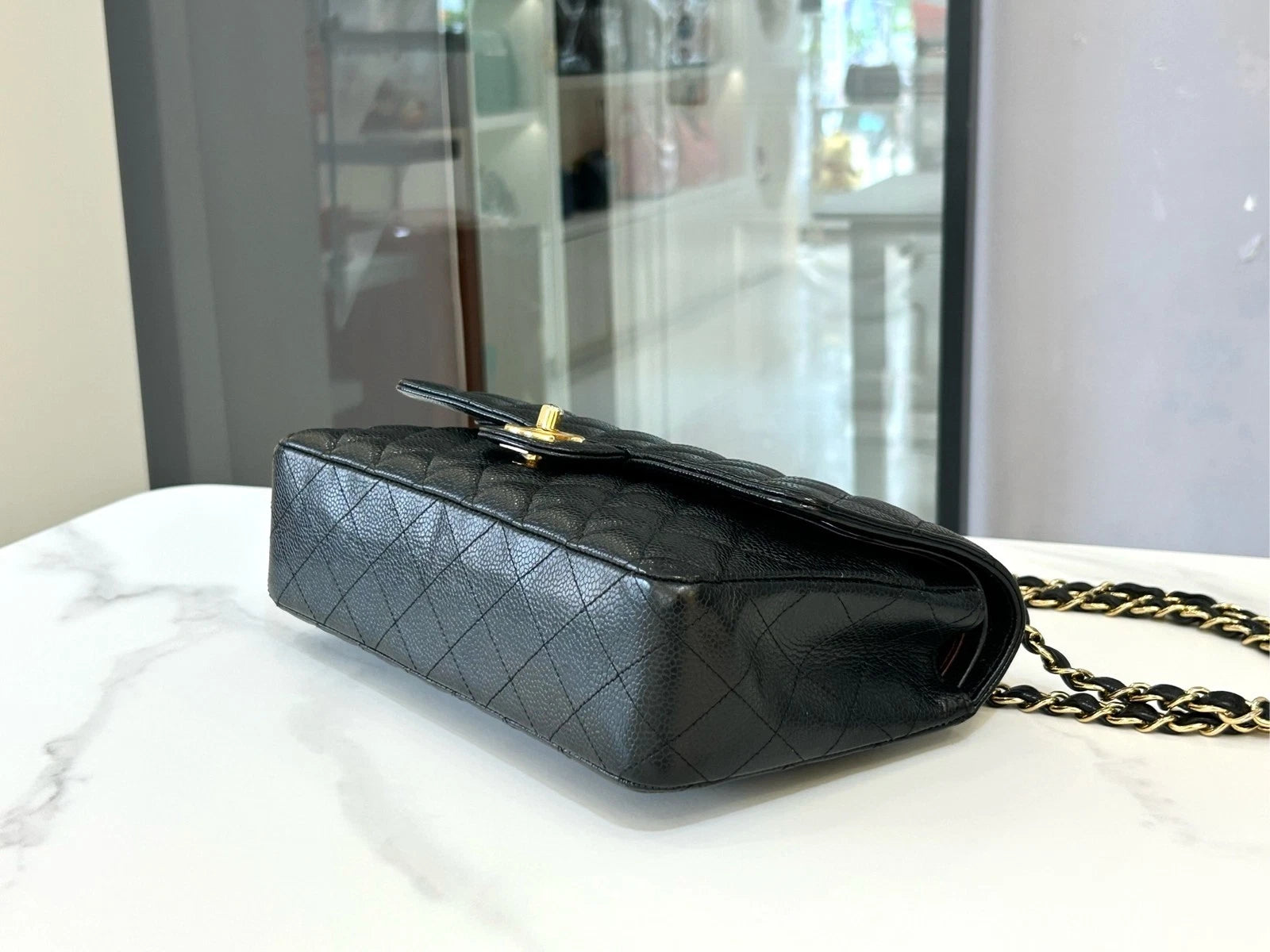 CHANEL Black Leather Medium CF Shoulder Bag For Women