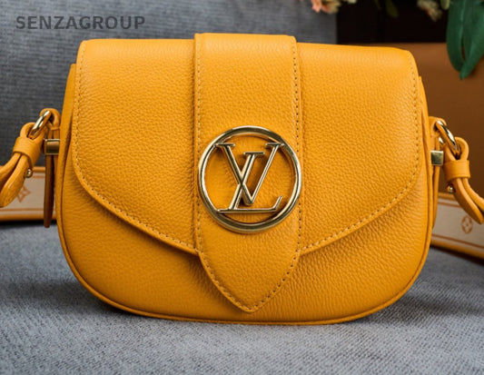 Louis Vuitton Pont 9 Crossbody Orange Gold Used Women Classic Designer