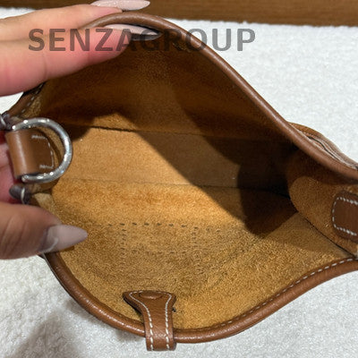Hermès Evelyne Mini Bag Brown Silver Hardware Women's Fashion