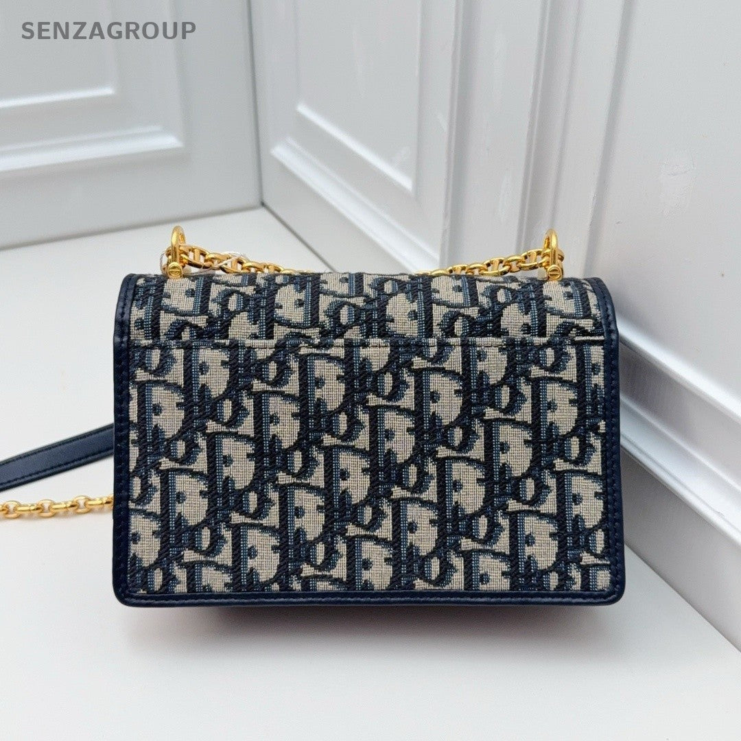 Christian Dior miss Caro Monogram Canvas Shoulder Crossbody Bag Women Blue
