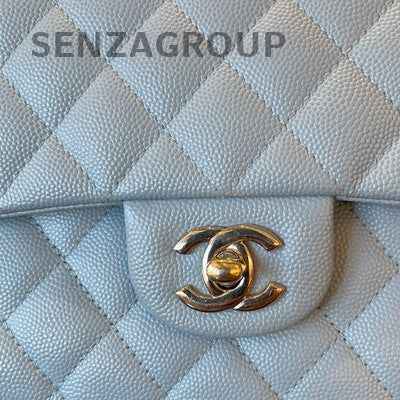 Chanel Classic Flap Medium Blue Gold Hardware Quilted Shoulder Bag