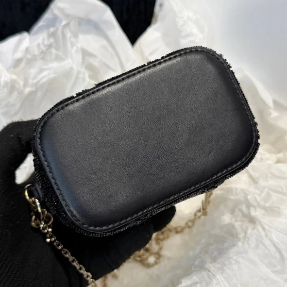 Christian Dior Lady Dior Cannage Vanity Case Top Handle Crossbody Bag Women D