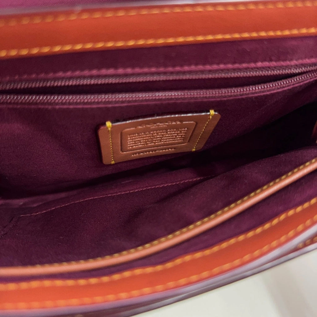Coach Canvas Women's Colorblock Monogram Messenger Shoulder Crossbody Handbag