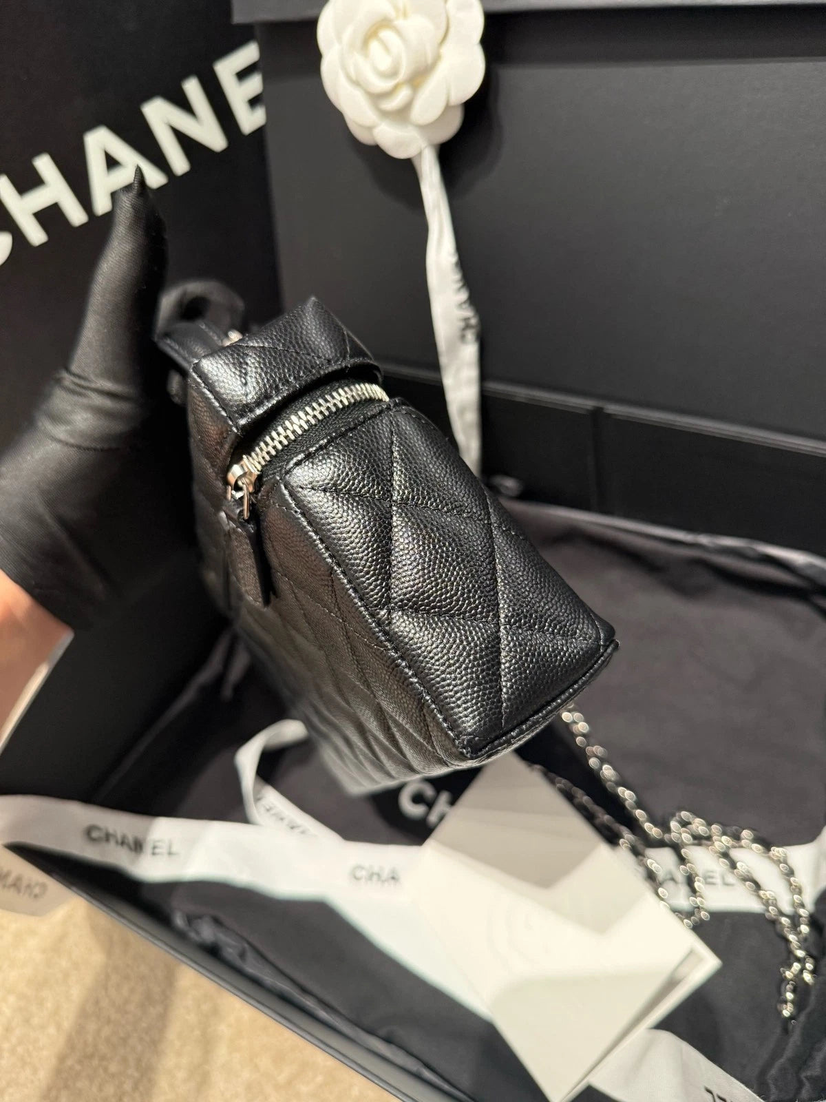 New CHANEL Calfskin Star Lunch Box Bag For Women