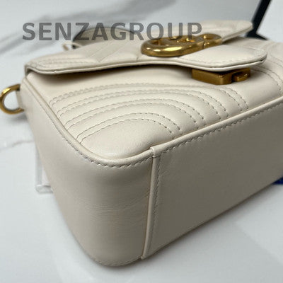 Gucci Marmont White Gold Chain Shoulder Bag Classic Women's Handbag