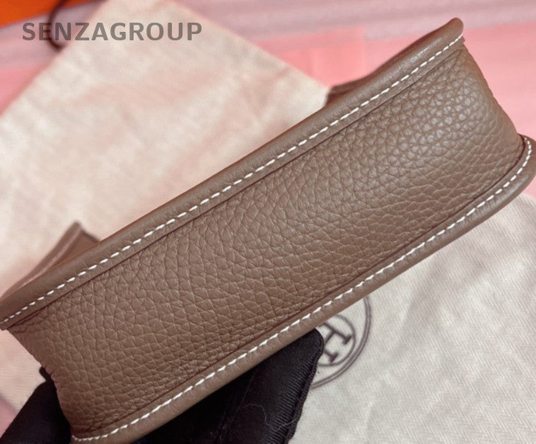 HERMES Evelyne16 Mini Shoulder Bag Crossbody Gray Gold Used Women Classic