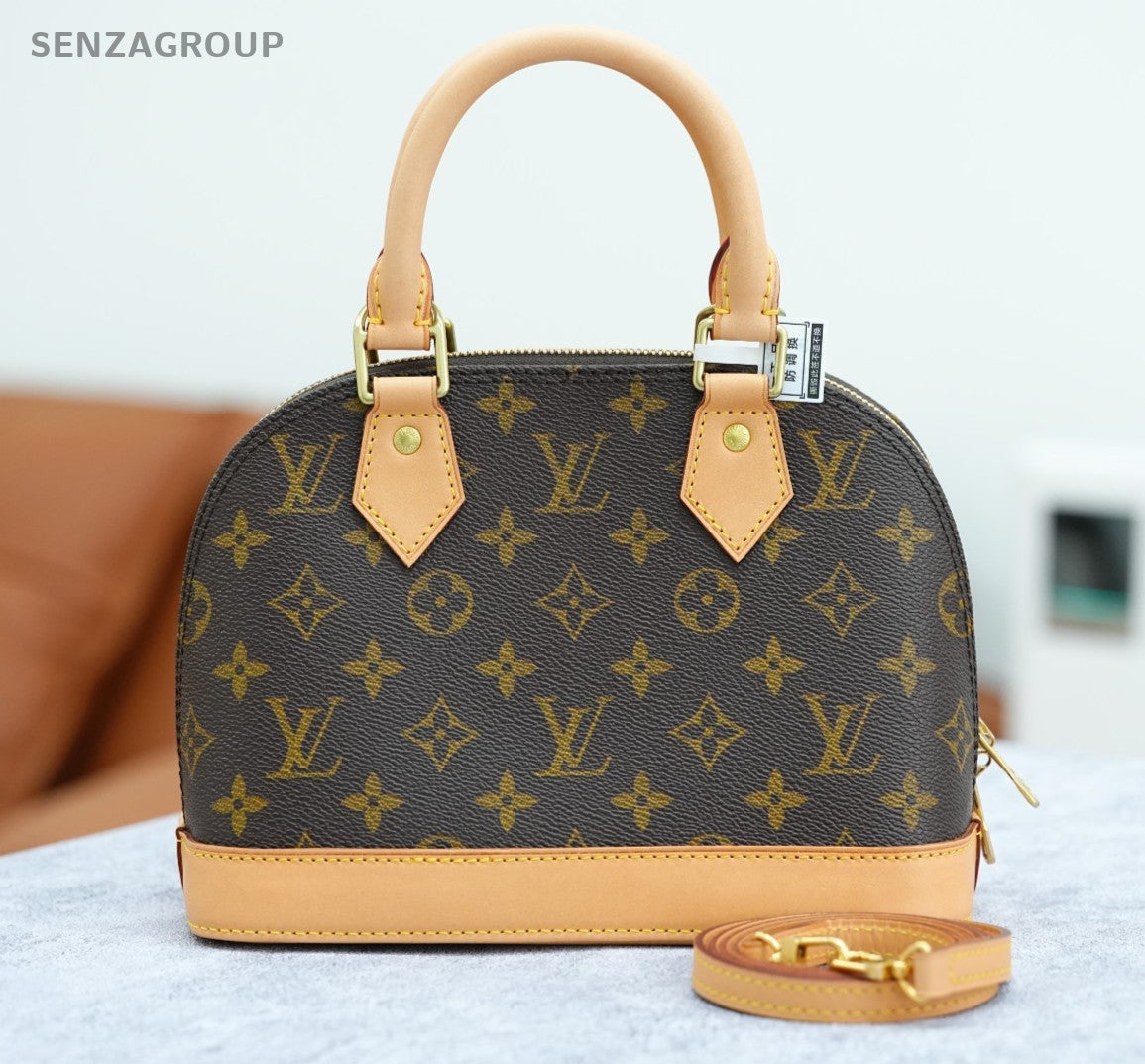 Louis Vuitton Alma bb Monogram Top Handle 2way Shoulder Handbag Women Brown