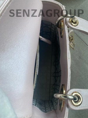 Dior Lady Dior Pink Gold Hardware Tote Chain Crossbody Bag