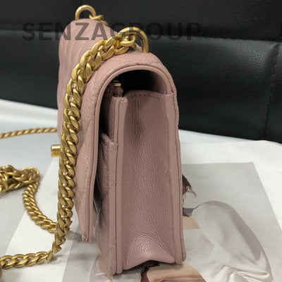 Chanel Pink Gold WOC Chain Shoulder Crossbody Bag Women Classic