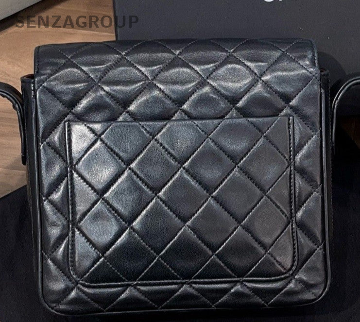 Chanel Vintage PM 2Way Shoulder Bag Crossbody White Gold Women Diamond Classic