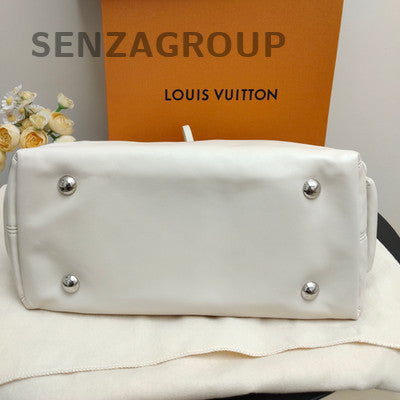Louis Vuitton Carryall PM Bag Silver White Monogram Women's Classic