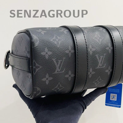 Louis Vuitton Black Silver Monogram Keepall 25 Handbag Unisex