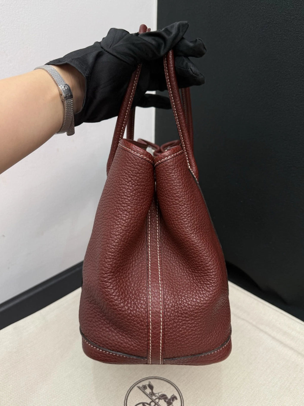 Hermès Garden Party 30 Tote Handbag Bordeaux Red Women Classic