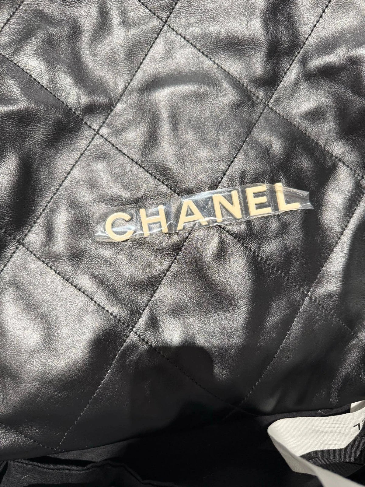 New CHANEL Calfskin 22 Small Black Tote Shoulder Bag For Women