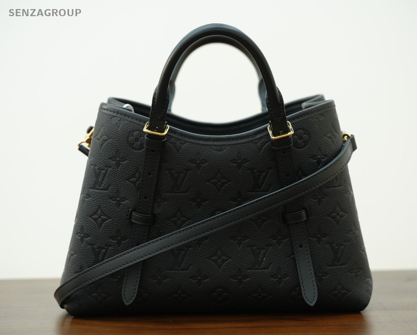Louis Vuitton Babylon Monogram Empreinte Tote 2way Shoulder Handbag Black Gold