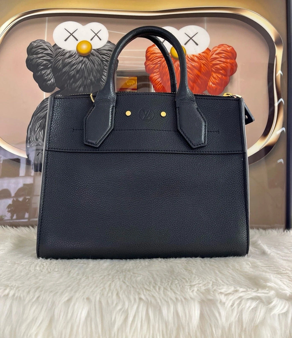Louis Vuitton City Steamer Small Black Calfskin Handbag Shoulder Bag For Women