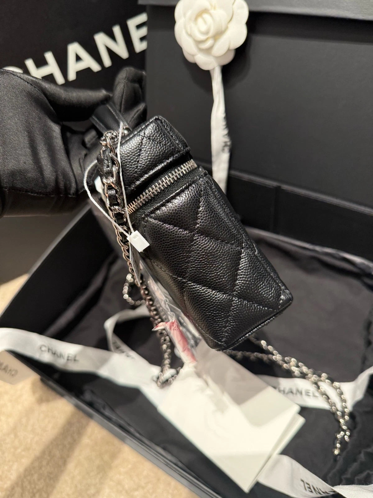 New CHANEL Calfskin Star Lunch Box Bag For Women