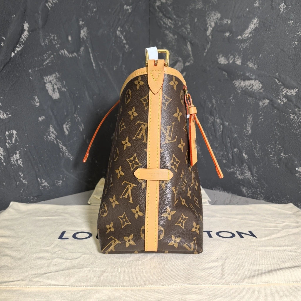 Louis Vuitton Carryall Canvas Shoulder Bag Tote Bag Excellent