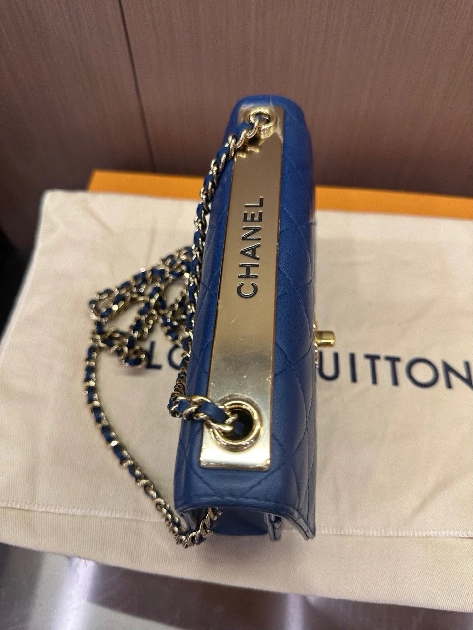 Authentic CHANEL Trendy CC WOC Blue Women's Crossbody Bag
