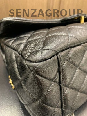 Chanel Classic Flap Black Gold Large Quilted Chain Shoulder Bag