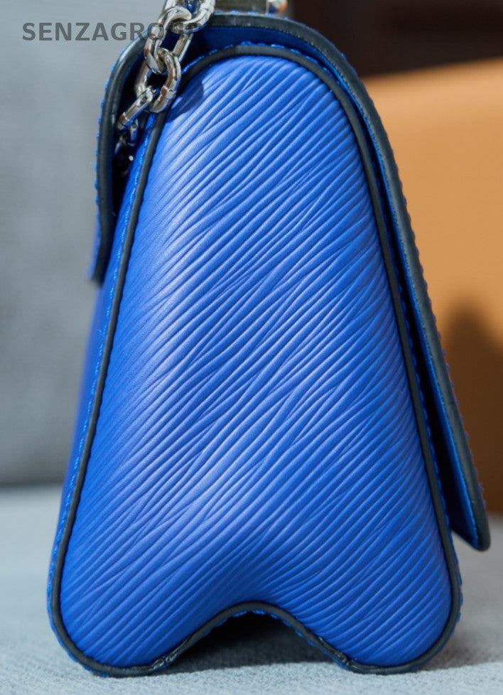 Louis Vuitton Twist Epi Leather PM Chain Shoulder Bag Blue Silver Women Classic