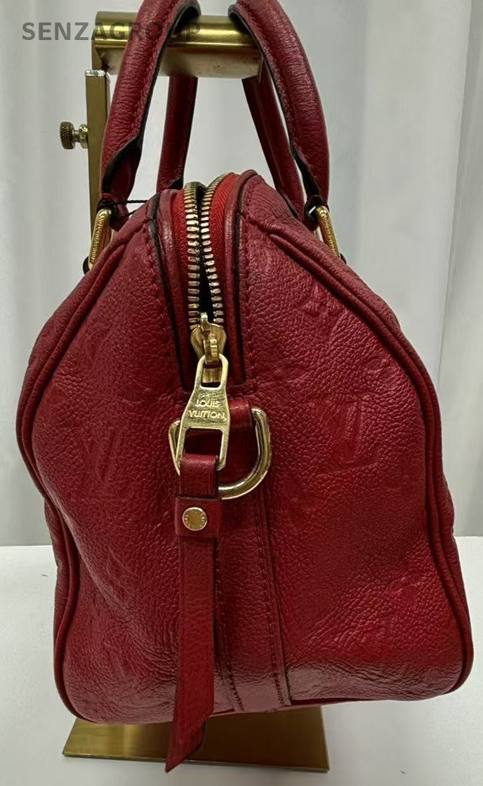Louis Vuitton Monogram Empreinte bandouliere Red Speedy25 Crossbody Handbag