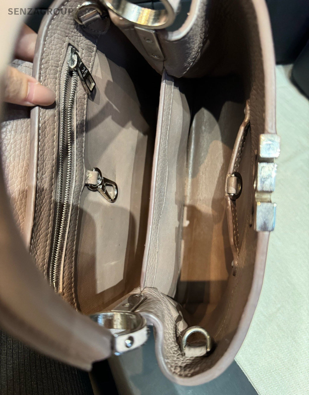 Louis Vuitton Capucines BB Top Handle Bag Crossbody Pink Silver Women Classic
