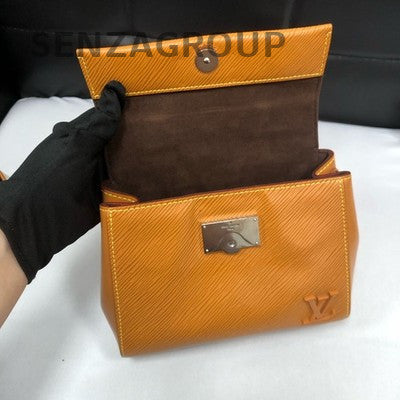 Louis Vuitton Cluny BB Handbag Crossbody Orange Leather Women's Classic