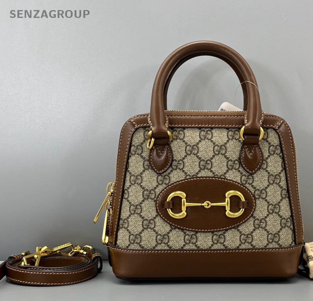 Gucci Horsebit1955 Mini Ophidia Top Handle Bag Crossbody Brown Women Classic