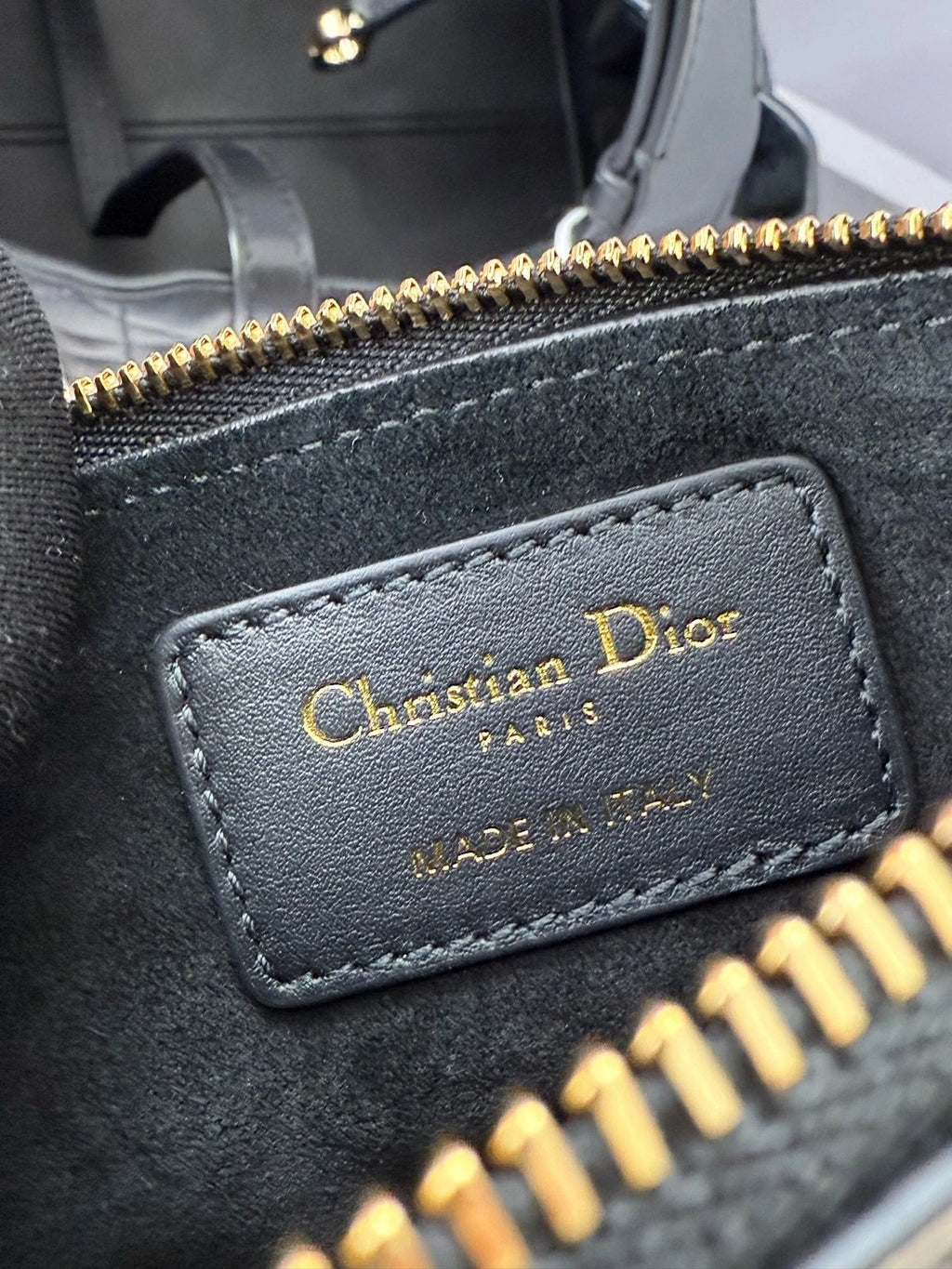 Dior Toujours Small Black Gold Leather Tote Bag For Women