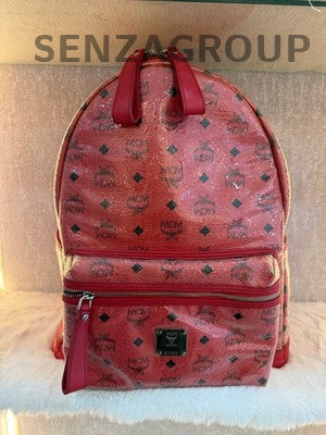 MCM Red Backpack Unisex Classic Fashion