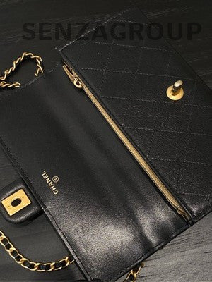 Chanel Black Gold Pearl WOC Chain Crossbody Bag - Classic Women's Fashion