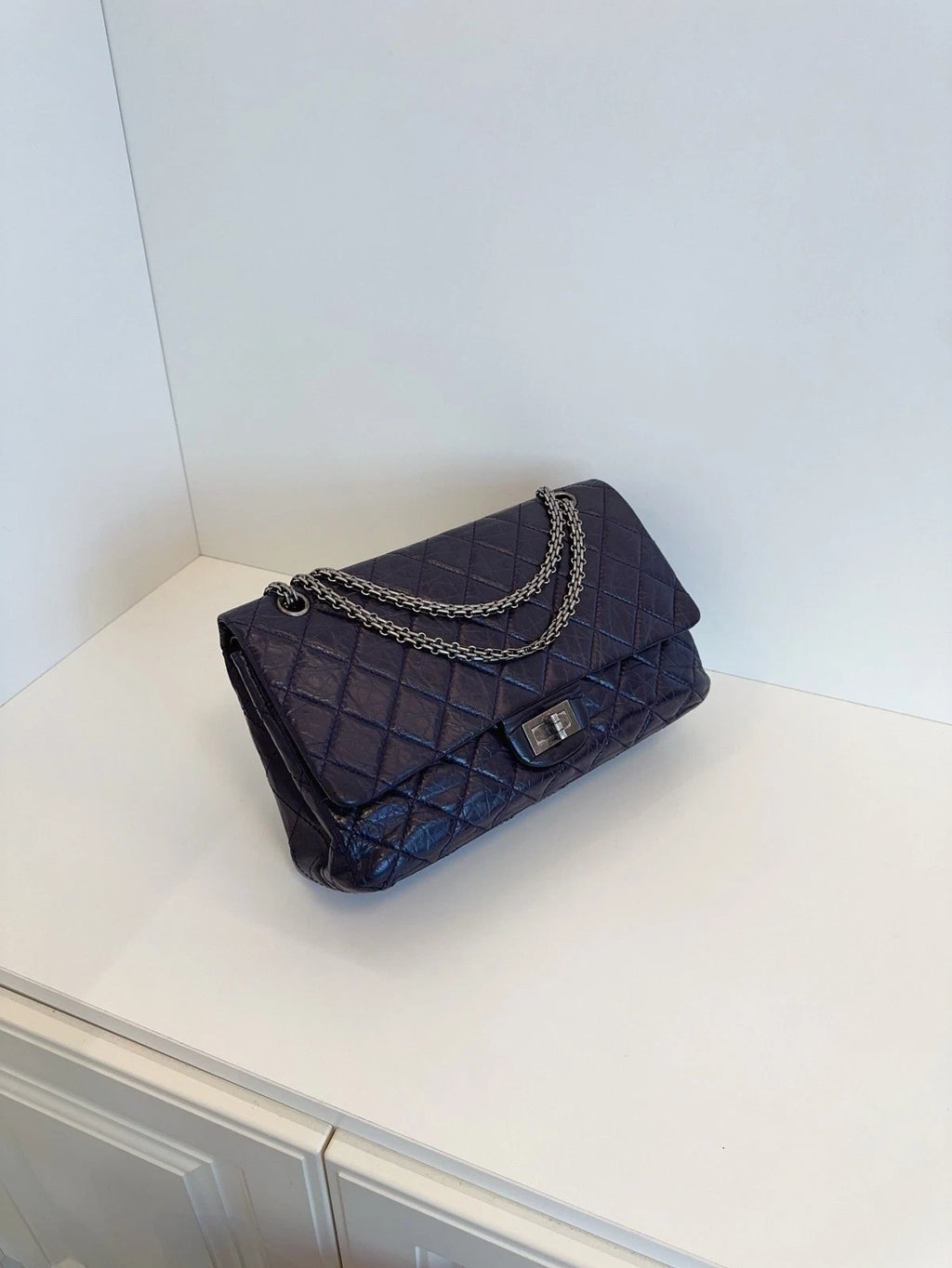 Chanel Classic 2.55 Double Flap Shoulder Bag Crossbody Bag Dark Purple