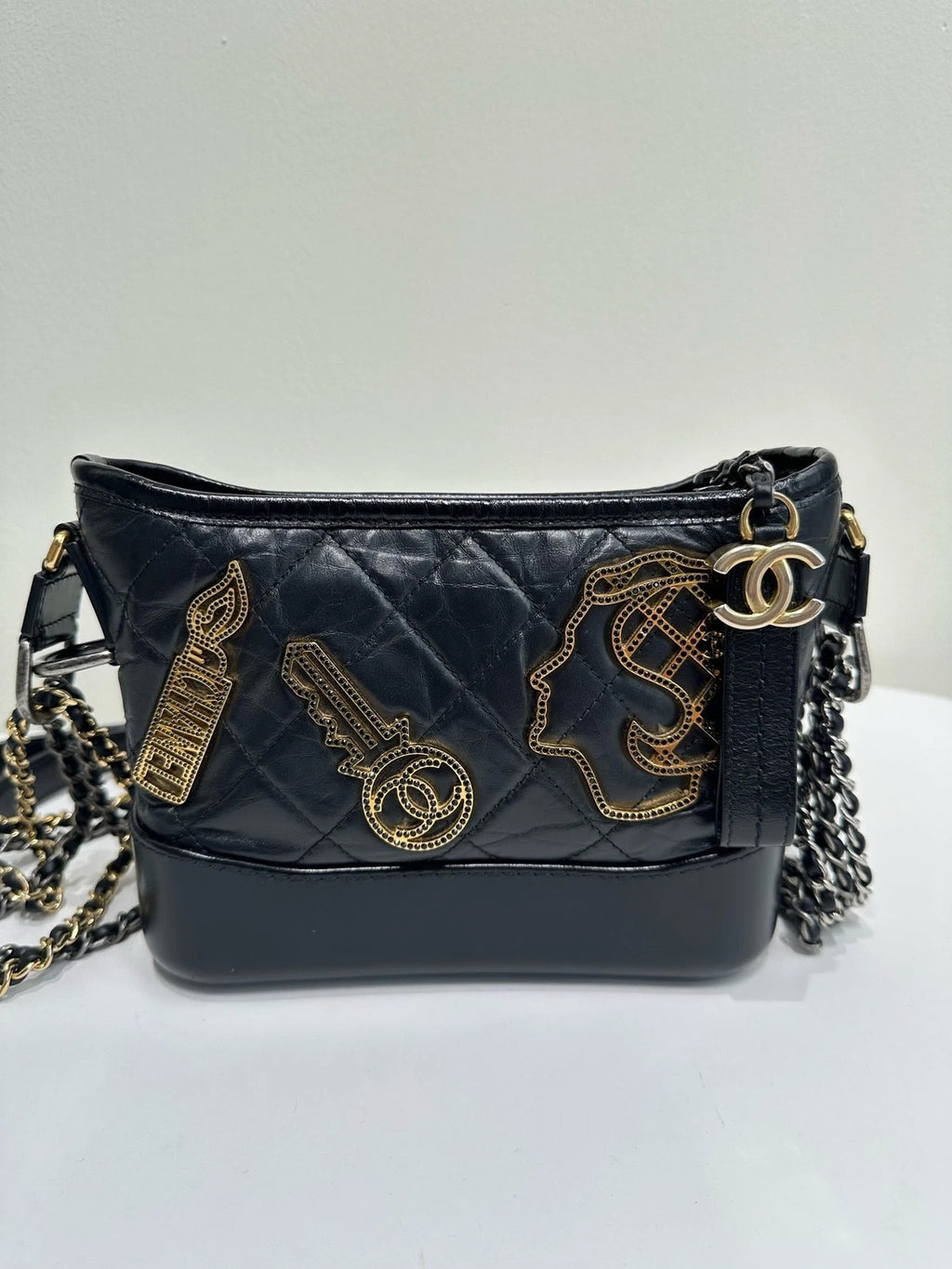 Authentic CHANEL Pre-owned Black Leather Small Shoulder Crossbody Bag For Women